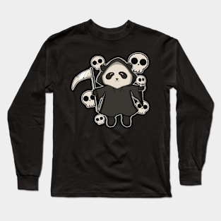 Cute Panda In Grim Reaper Costume Long Sleeve T-Shirt